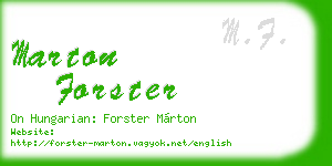 marton forster business card